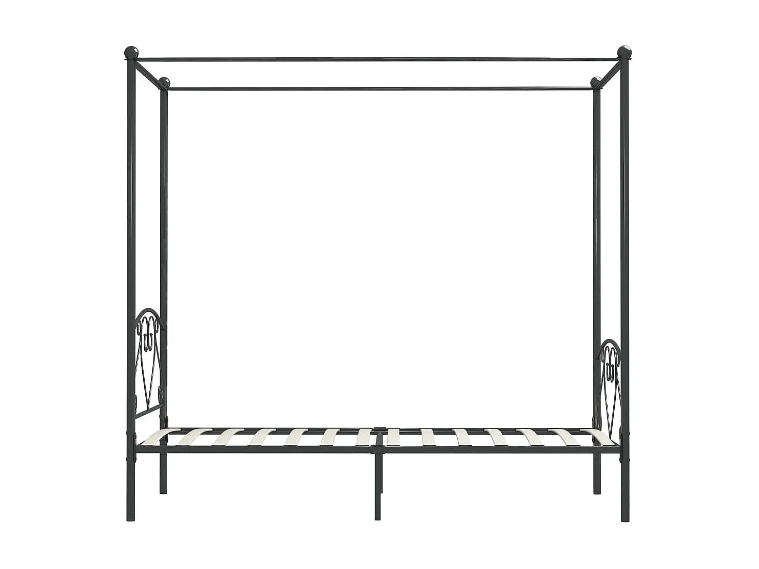 Lit à baldaquin-90 x 200 cm Gris Métal JKF382718