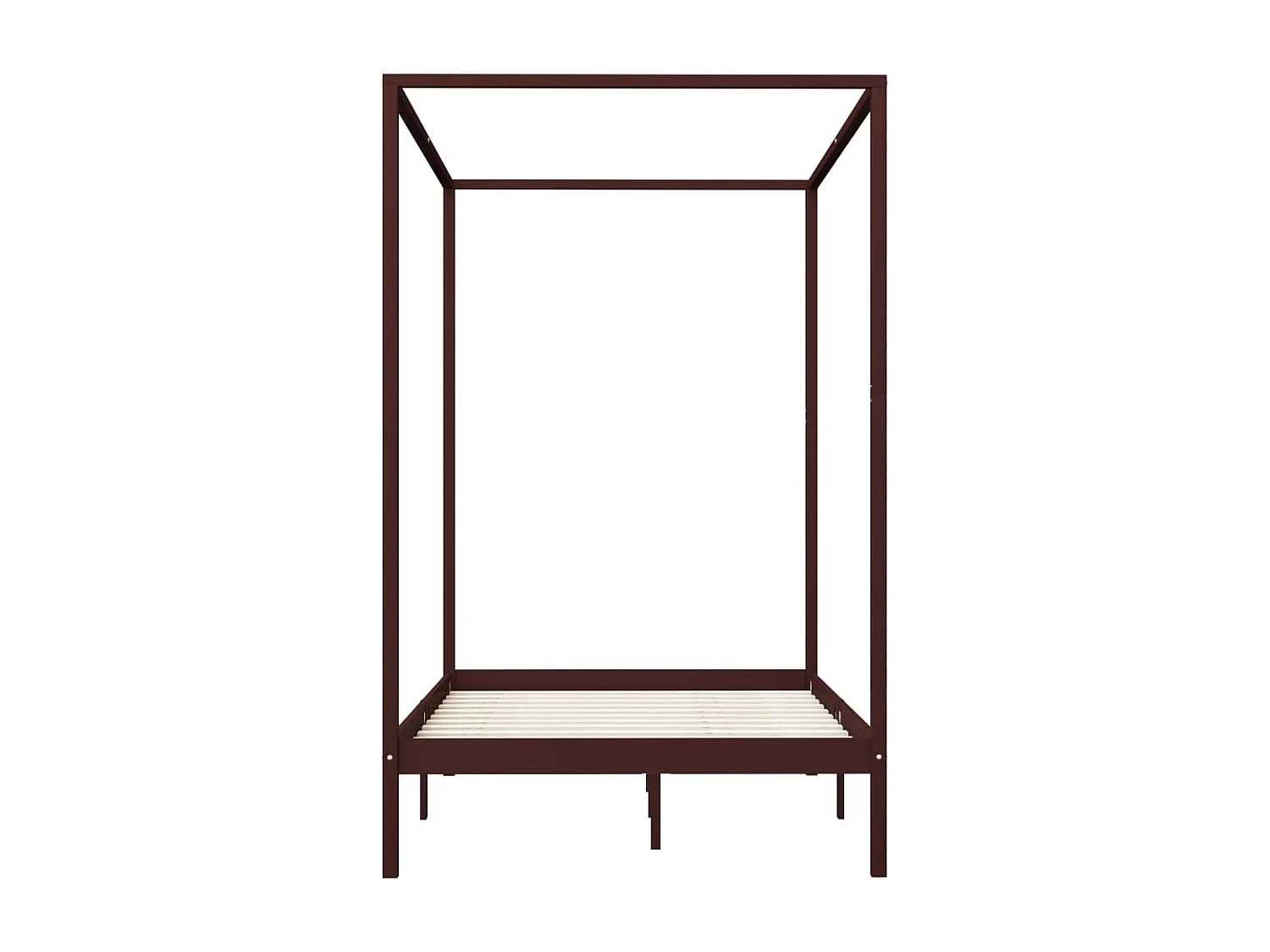 Lit à baldaquin-120 x 200 cm Marron foncé Pin massif 120 x 200 cm JKF101823