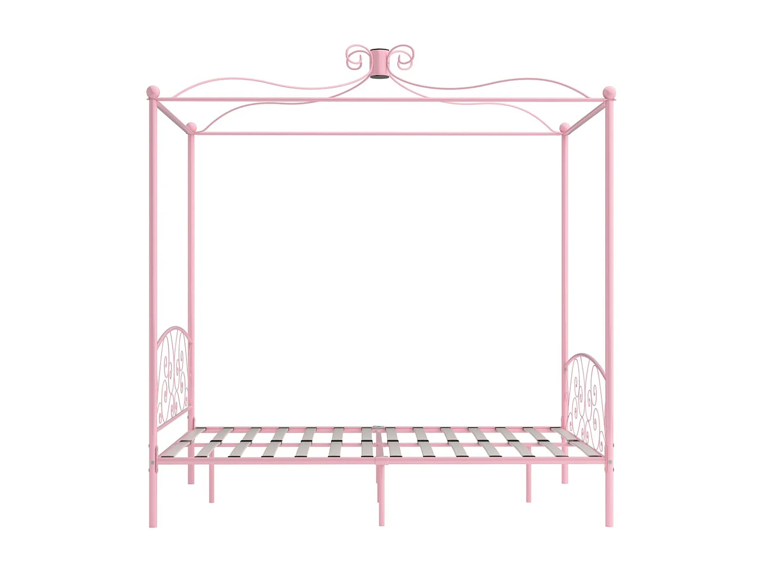 Lit à baldaquin-120 x 200 cm Rose Métal 120 x 200 cm JKF759505