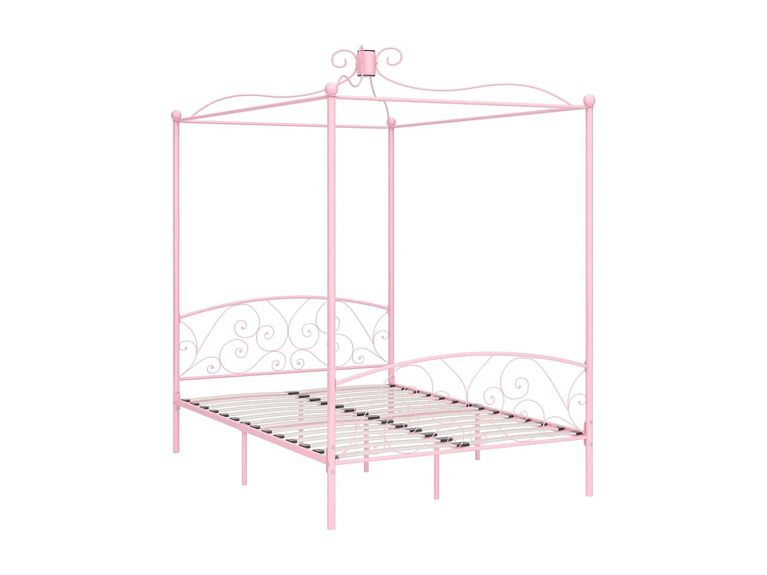 Lit à baldaquin-120 x 200 cm Rose Métal 120 x 200 cm JKF759505