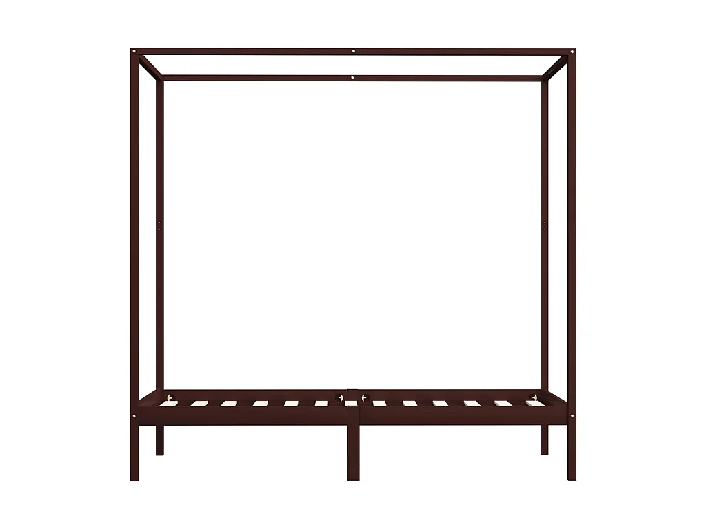 Hemelbedframe massief grenenhout donkerbruin 100x200 cm NL46724