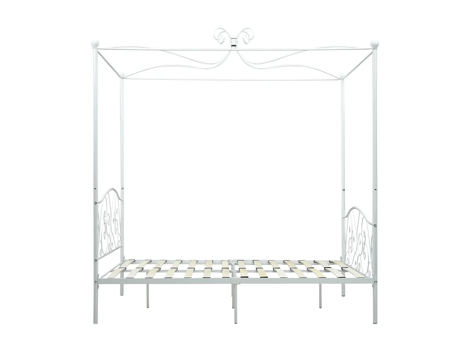 Cama con dosel - 140x200 cm metal blanco ES97838