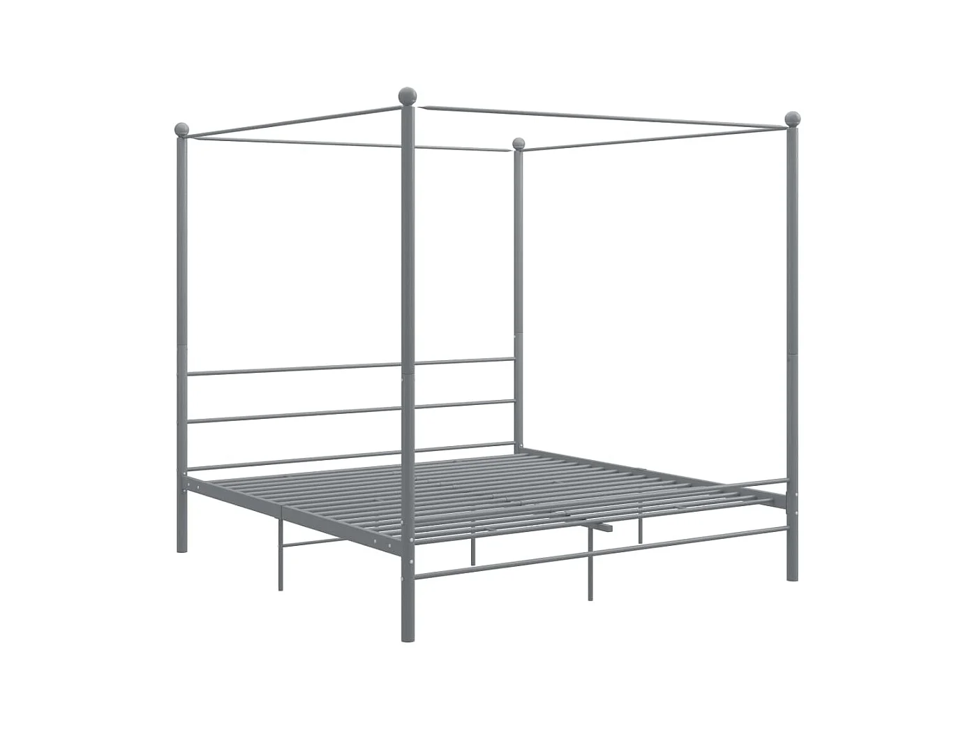 Lit à baldaquin-180 x 200 cm Gris Métal 180x200 cm JKF412831