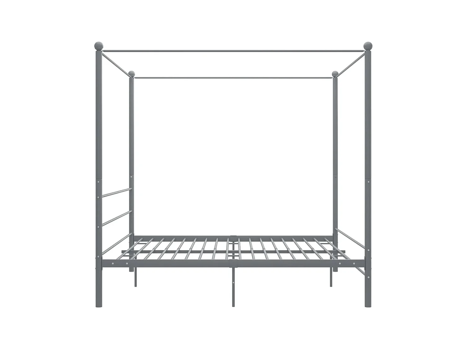 Lit à baldaquin-180 x 200 cm Gris Métal 180x200 cm JKF412831