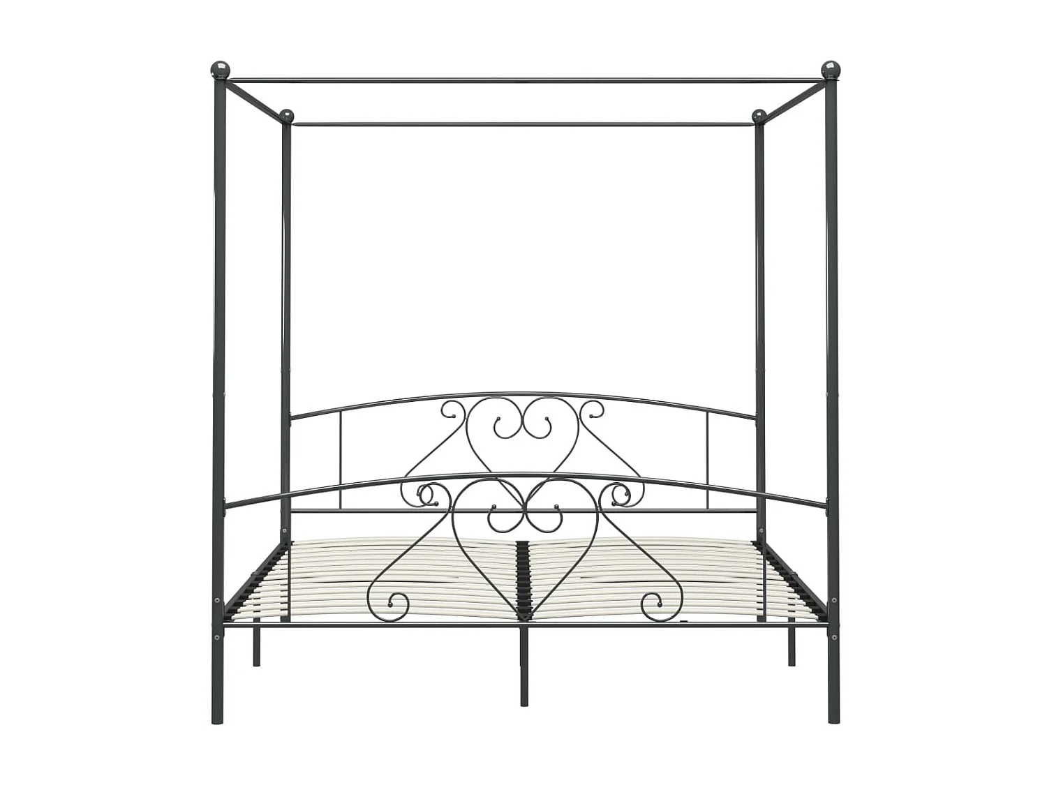 Cama com dossel 180x200 cm metal cinzento PT470346