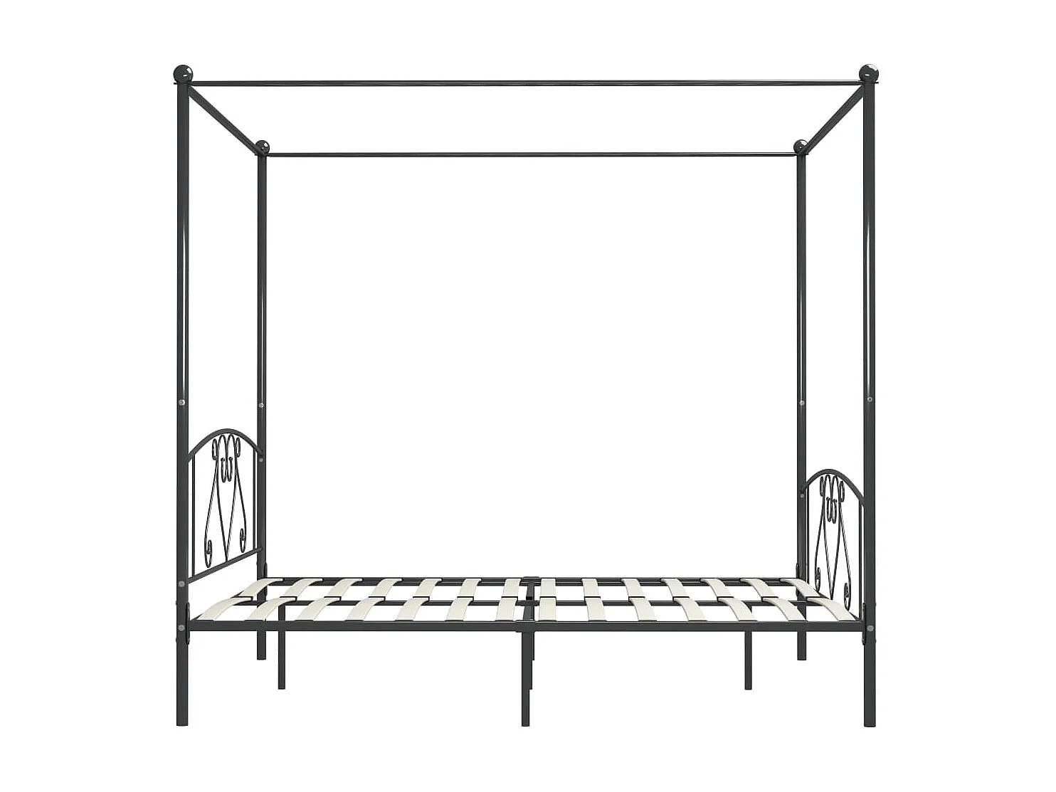 Cama com dossel 180x200 cm metal cinzento PT470346