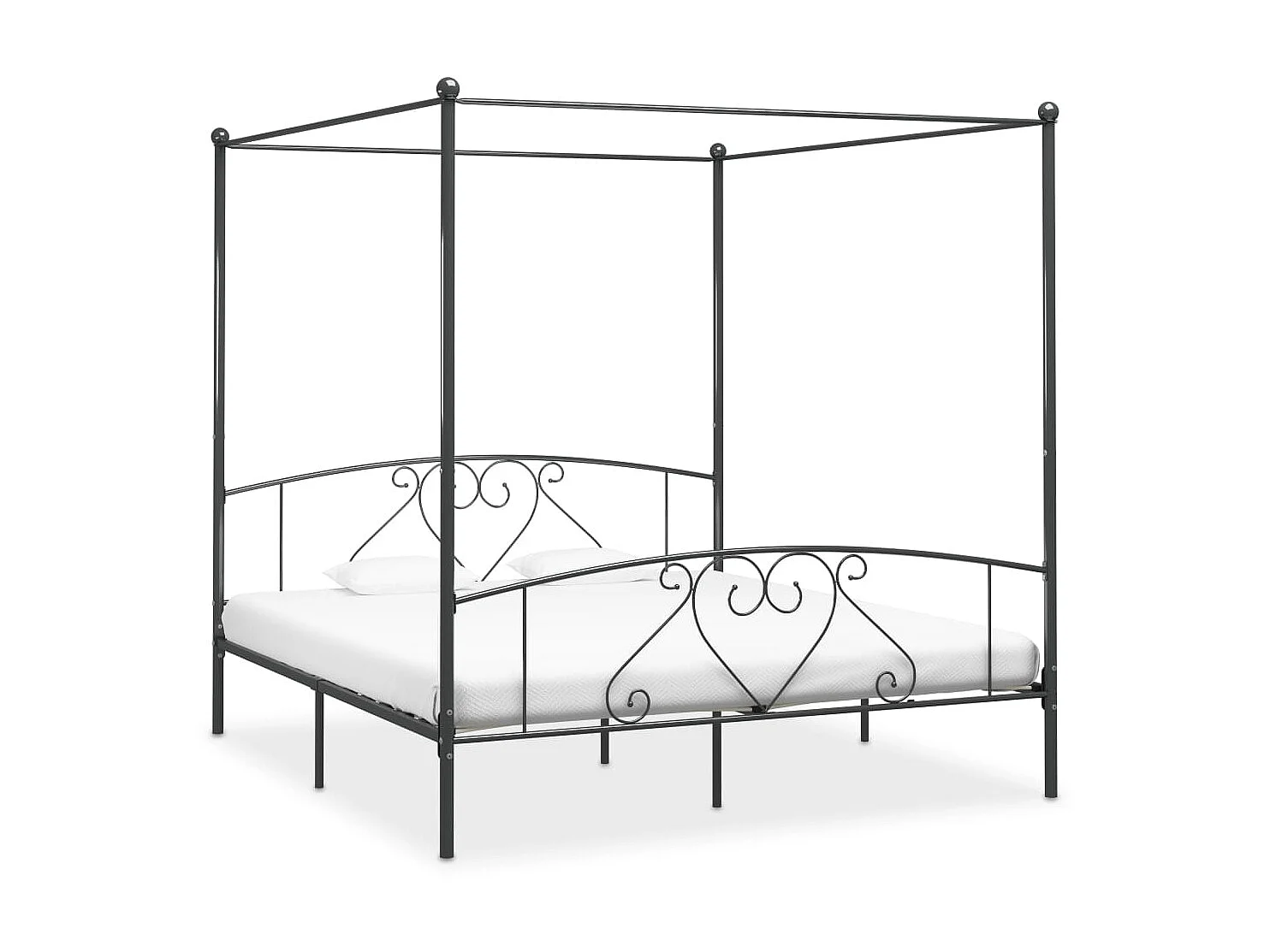 Hemelbedframe metaal grijs 180x200 cm NL76231