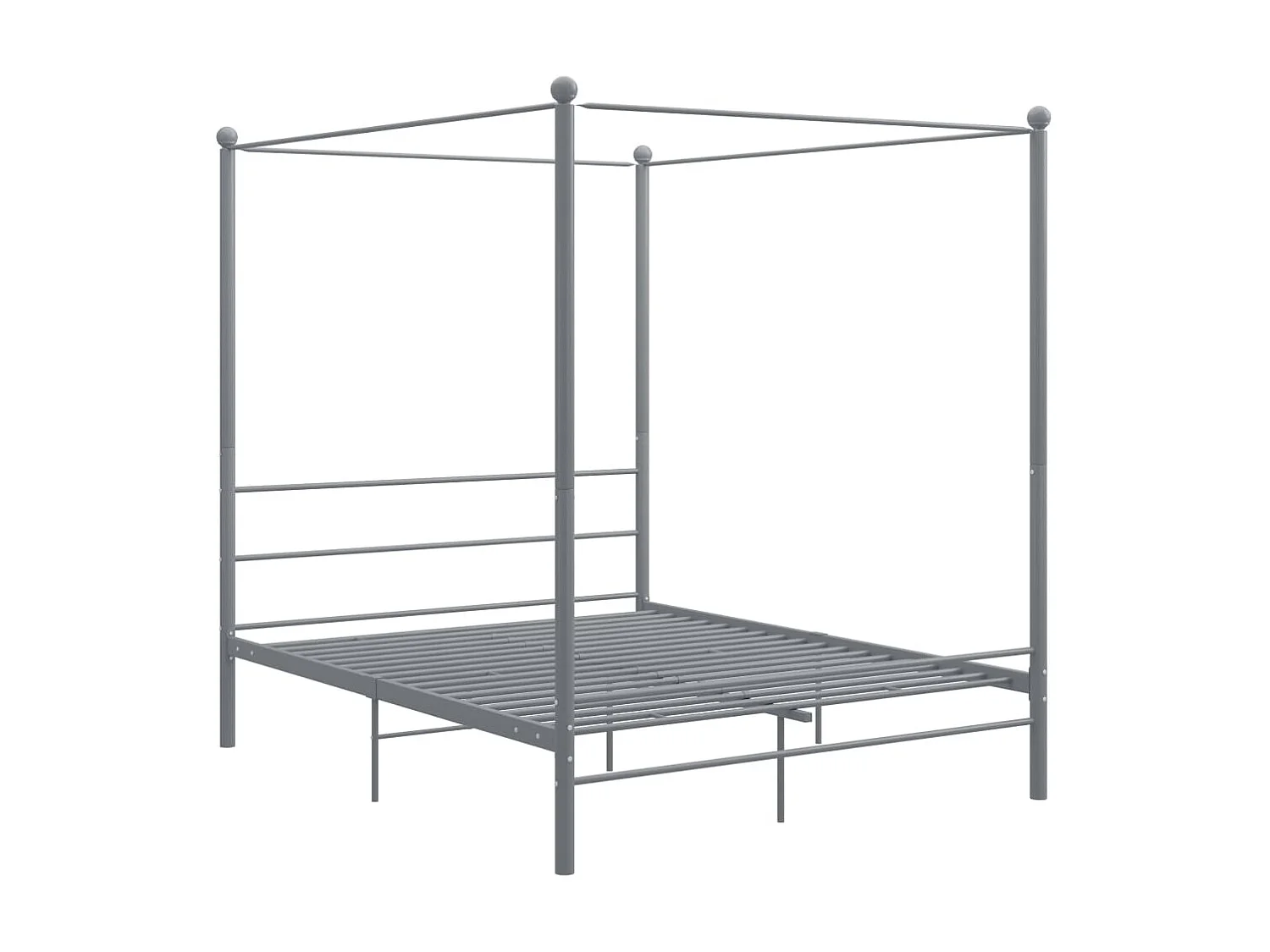 Lit à baldaquin-160 x 200 cm Gris Métal JKF986875