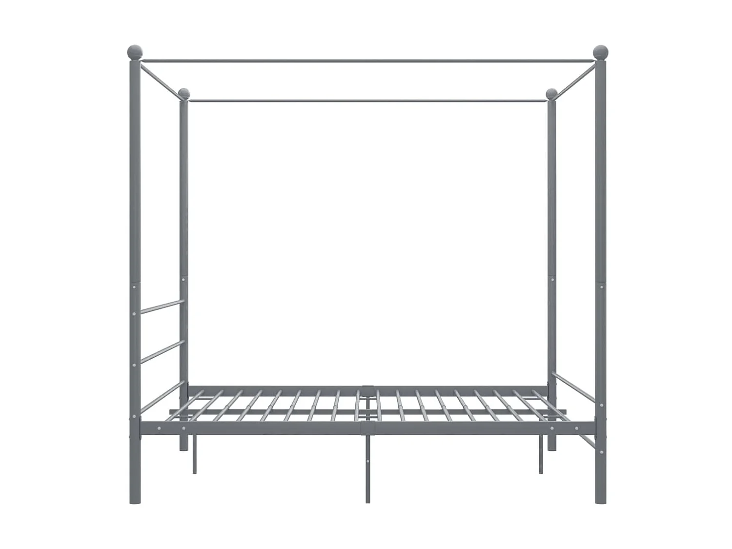 Lit à baldaquin-160 x 200 cm Gris Métal JKF986875