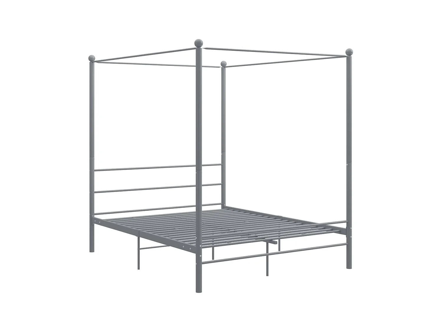 Lit à baldaquin-160 x 200 cm Gris Métal JKF986875