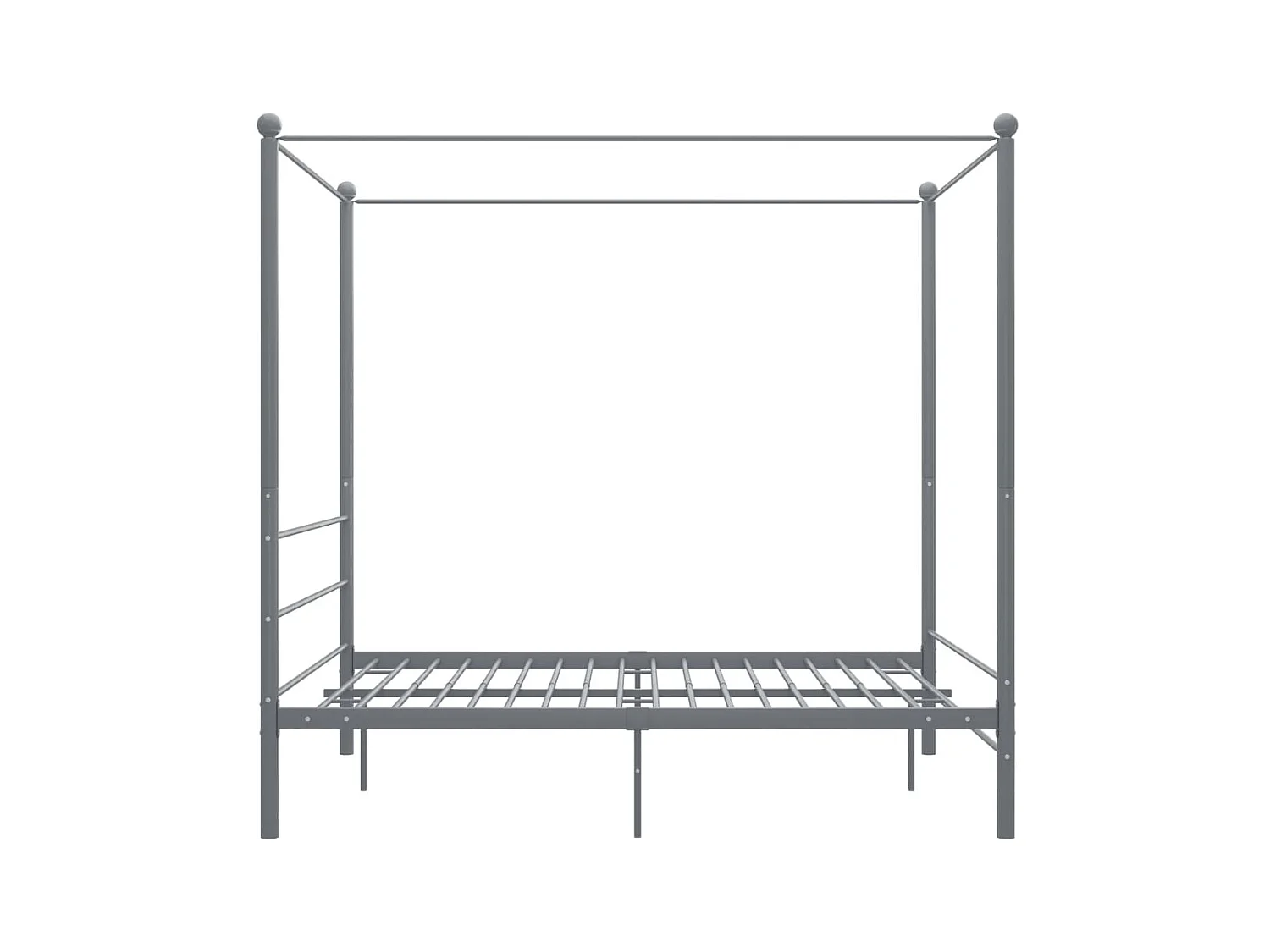 Lit à baldaquin-160 x 200 cm Gris Métal JKF986875