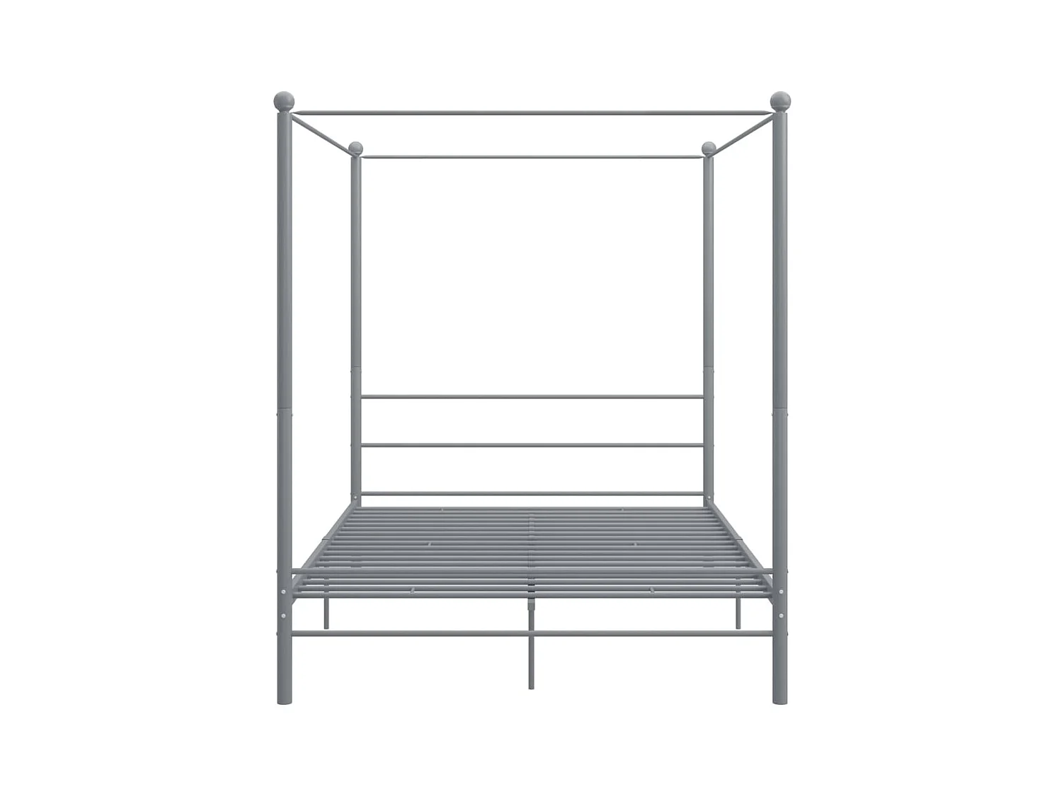 Lit à baldaquin-160 x 200 cm Gris Métal JKF986875