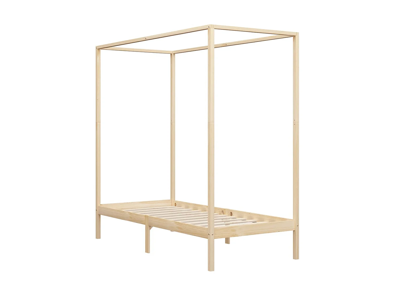 Cama com dossel com toldo 100x200 cm pinho maciço PT284897