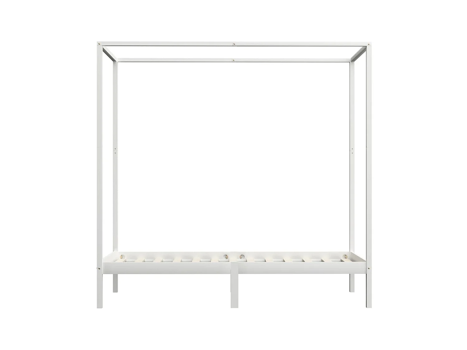 Lit à baldaquin-100 x 200 cm Blanc Bois de pin massif JKF657355
