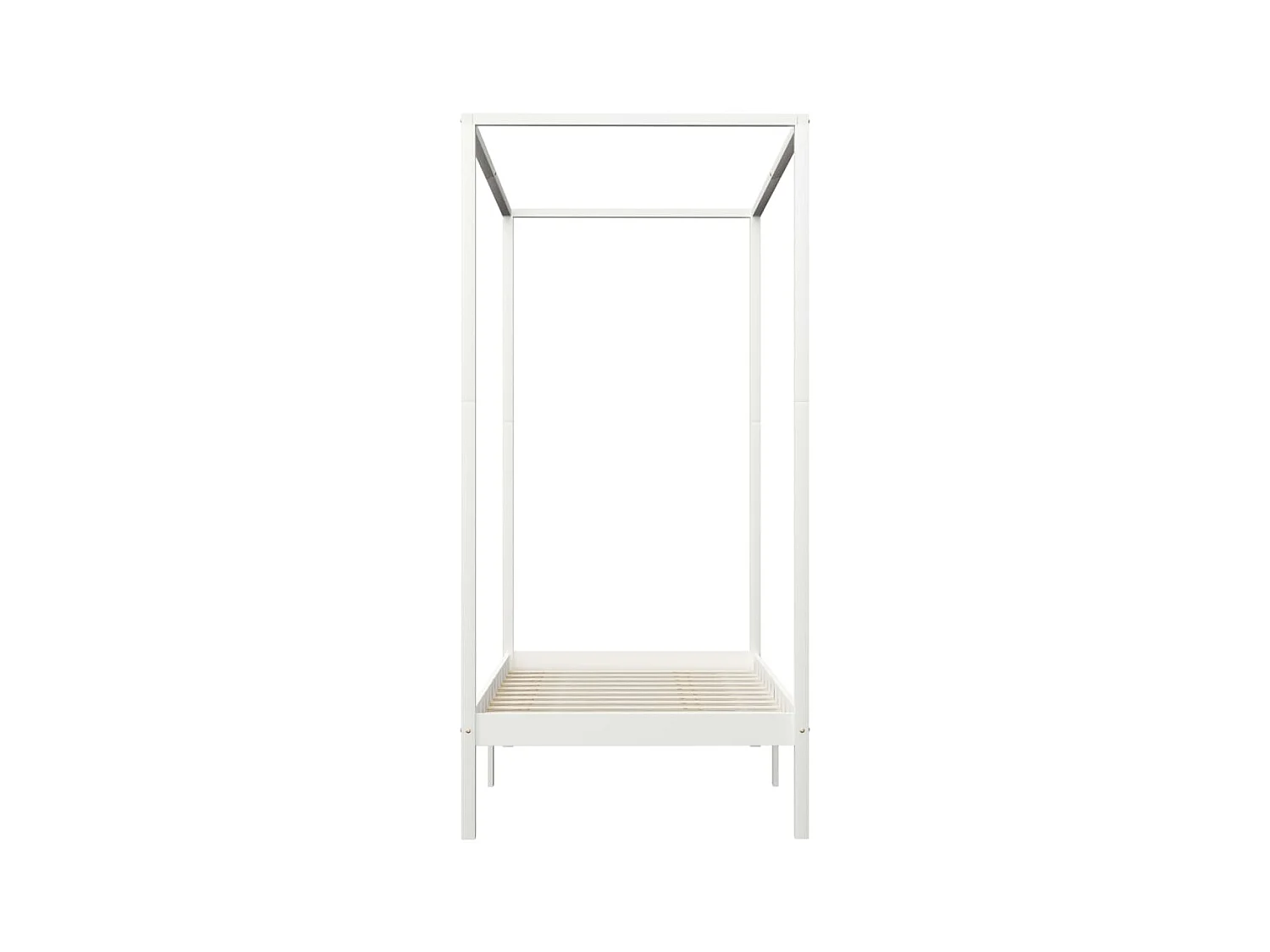 Lit à baldaquin-100 x 200 cm Blanc Bois de pin massif JKF657355