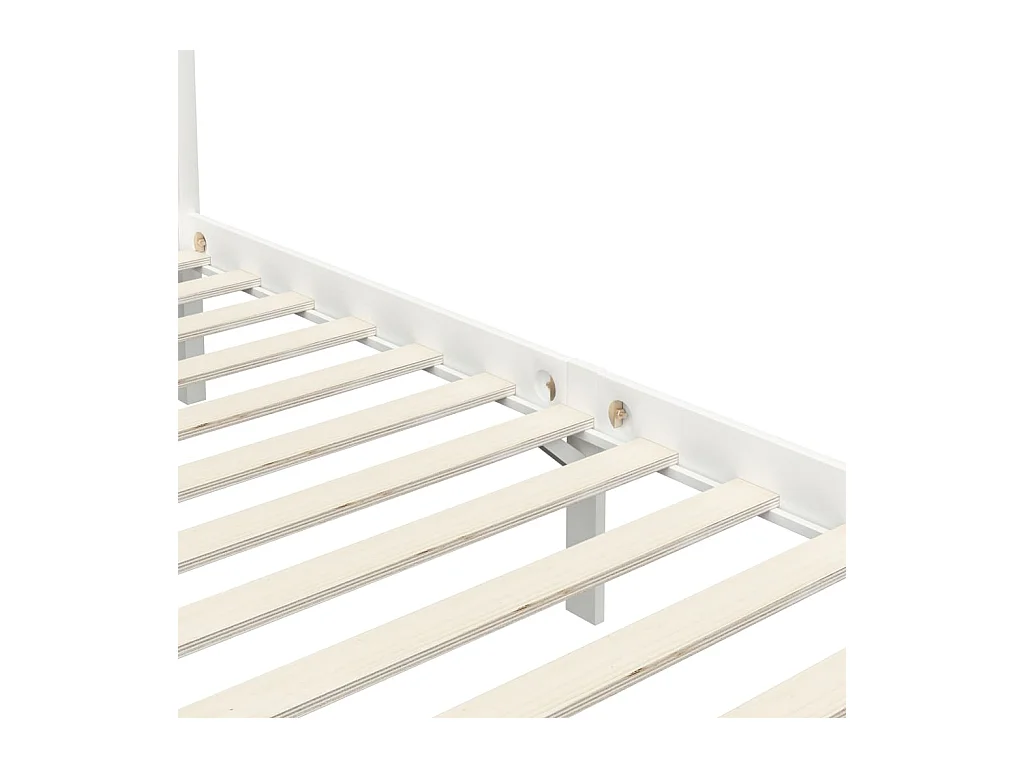 Lit à baldaquin-100 x 200 cm Blanc Bois de pin massif JKF657355