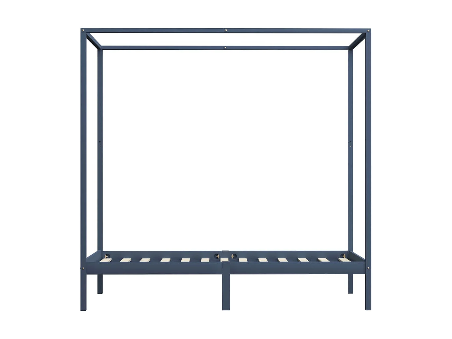 Lit à baldaquin-90 x 200 cm Gris Bois de pin massif JKF574600