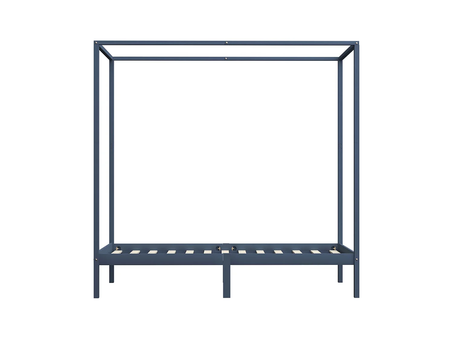 Lit à baldaquin-90 x 200 cm Gris Bois de pin massif JKF574600