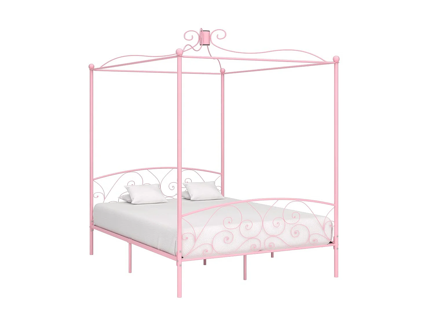 Lit à baldaquin-180 x 200 cm rose métal 180x200 cm JKF945922