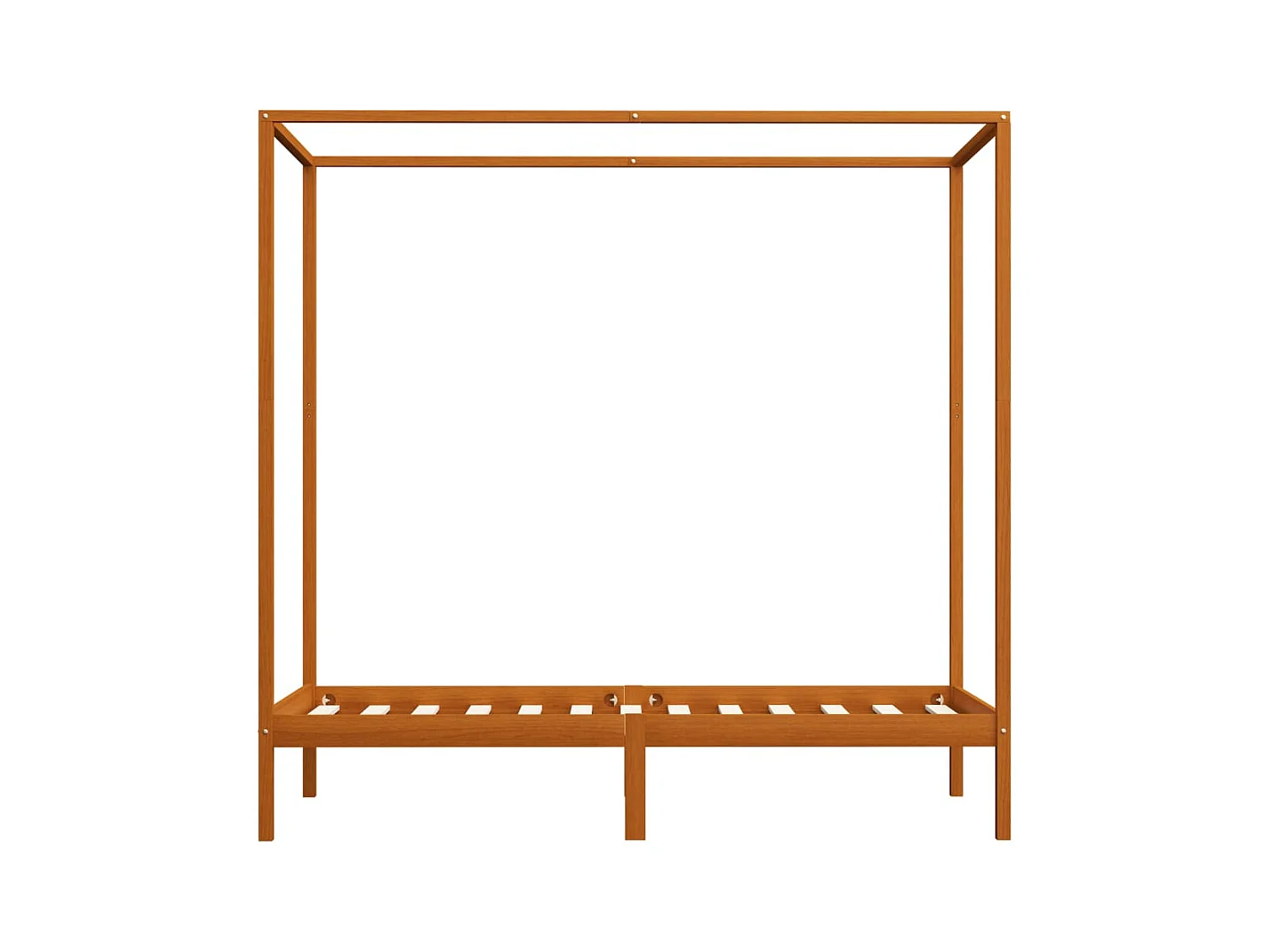 Lit à baldaquin-90 x 200 cm Marron miel Pin massif JKF499509