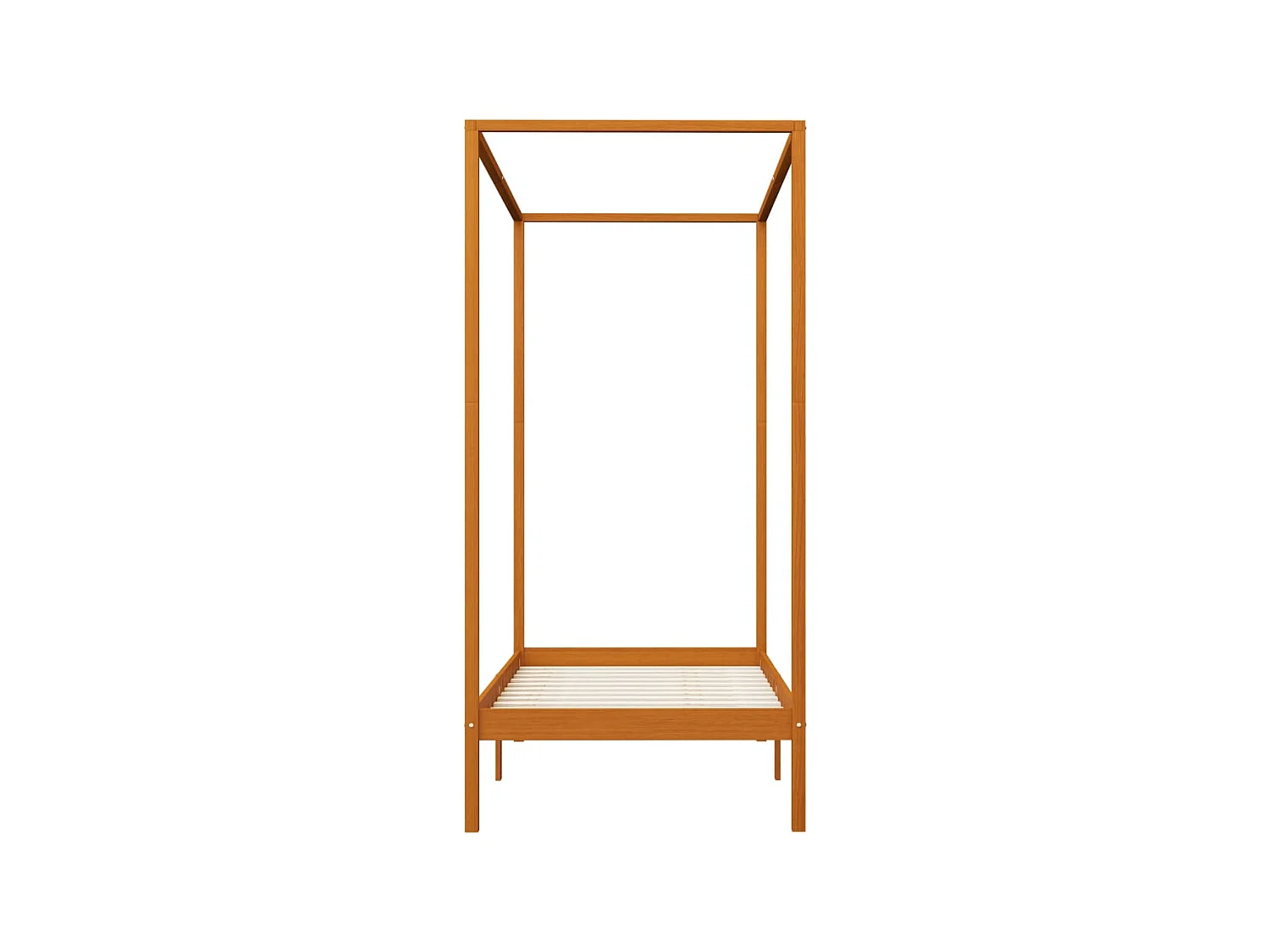 Lit à baldaquin-90 x 200 cm Marron miel Pin massif JKF499509