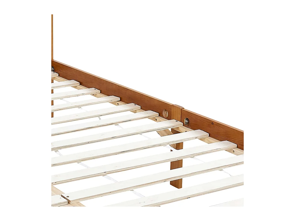 Lit à baldaquin-90 x 200 cm Marron miel Pin massif JKF499509