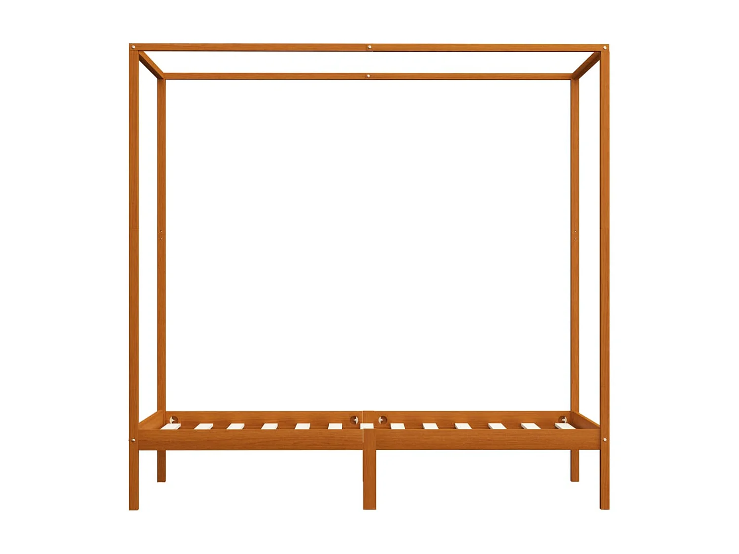 Lit à baldaquin-90 x 200 cm Marron miel Pin massif JKF499509