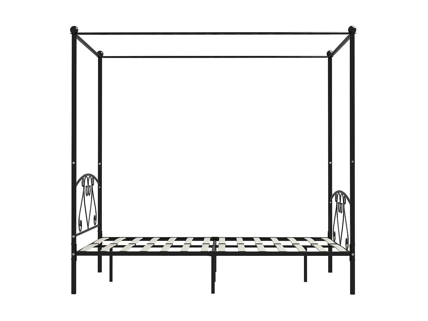 Lit à baldaquin-140 x 200 cm Noir Métal JKF259299