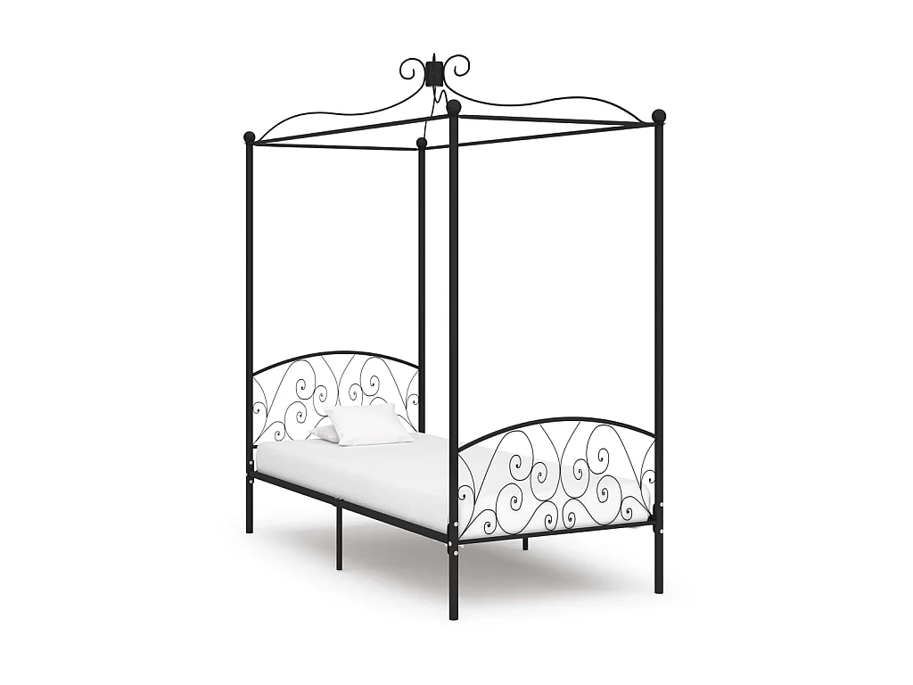 Hemelbedframe metaal zwart 100x200 cm NL24774