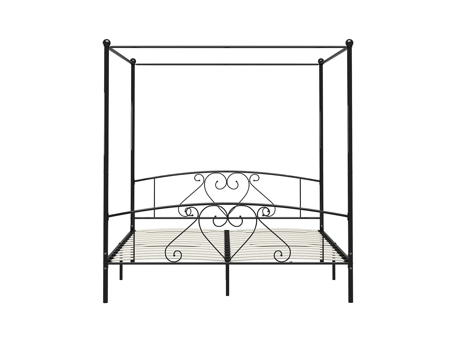 Cama dossel 180x200 cm metal preto PT512711