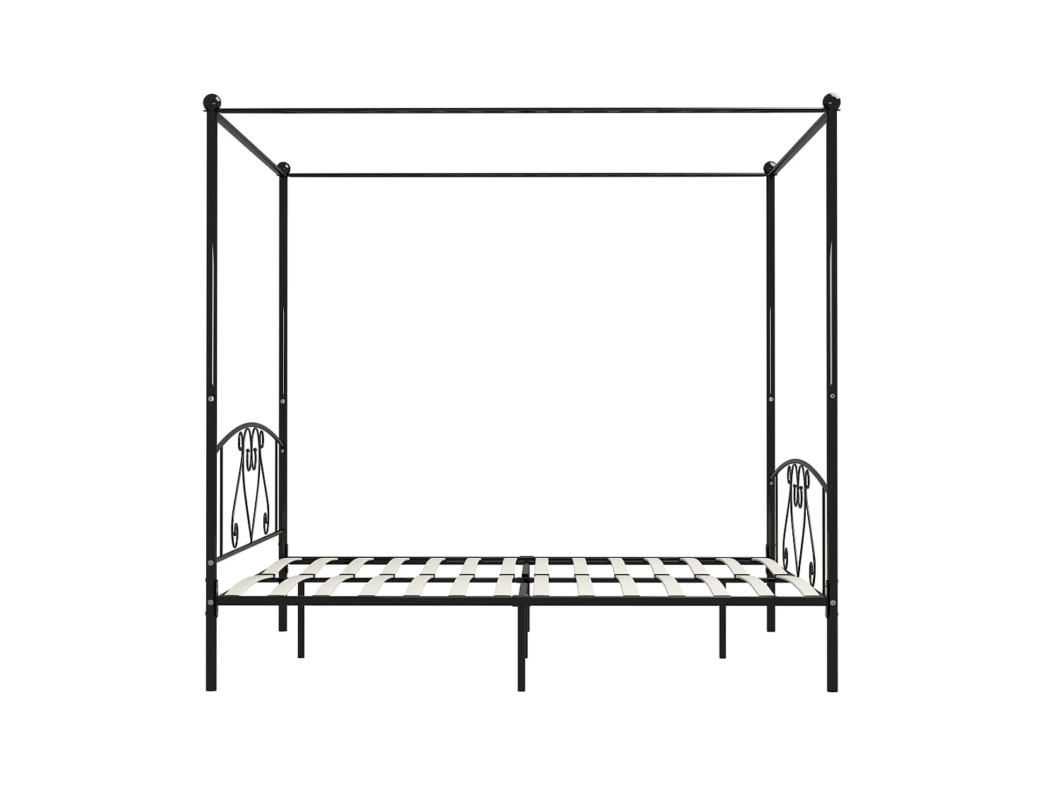 Cama dossel 180x200 cm metal preto PT512711