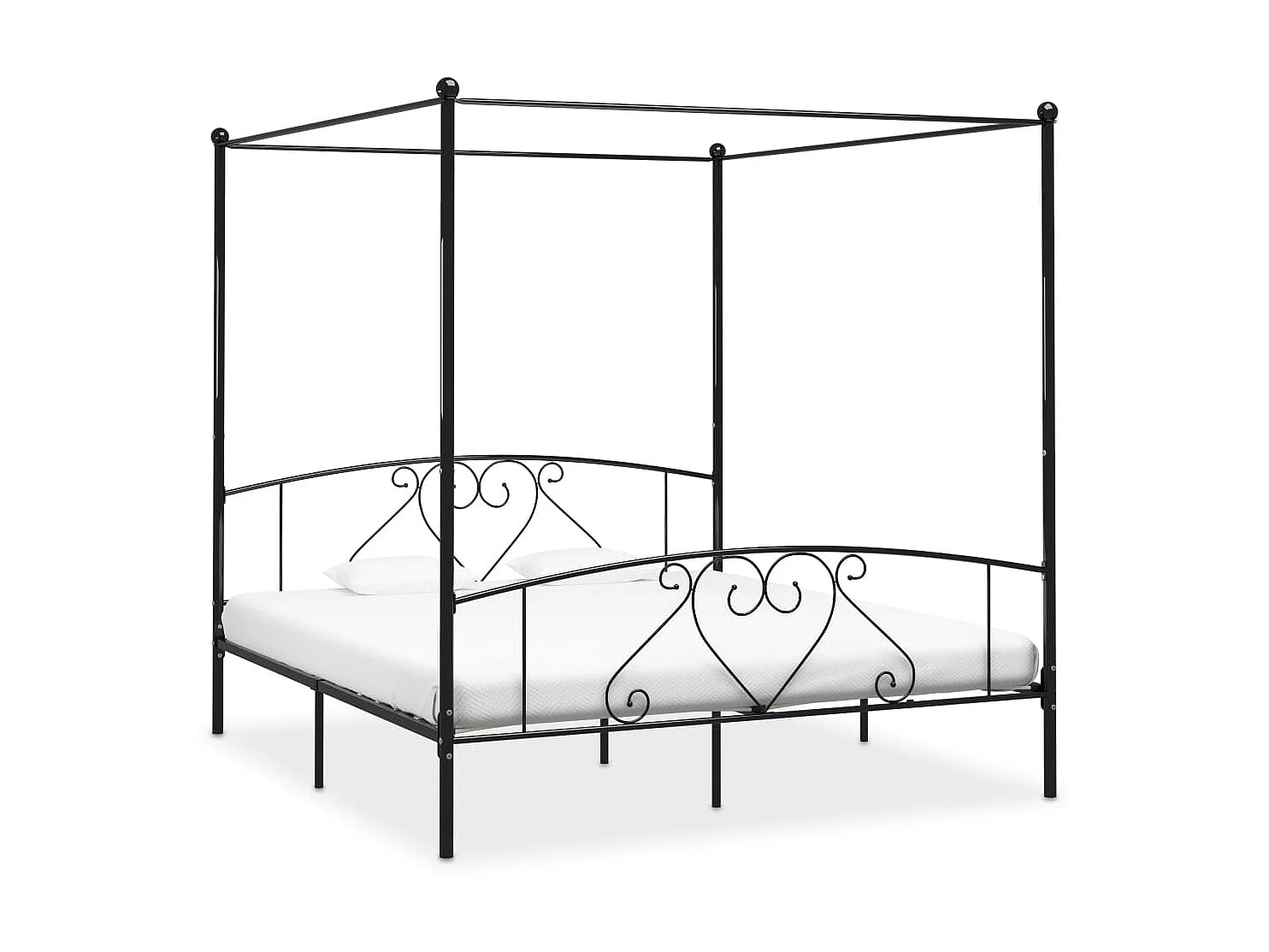 Hemelbedframe metaal zwart 180x200 cm NL89300