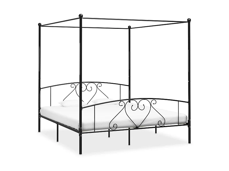 Hemelbedframe metaal zwart 180x200 cm NL89300
