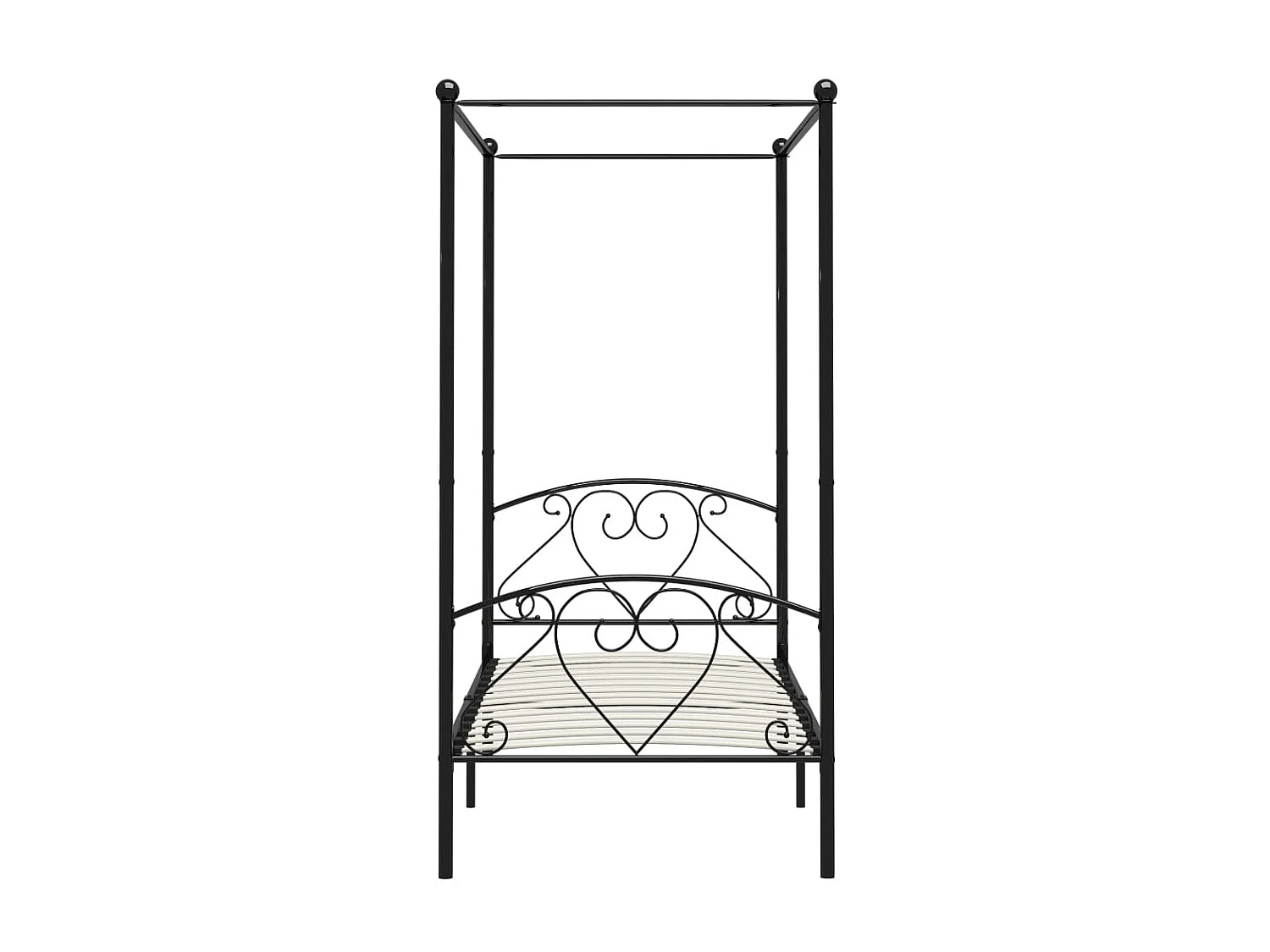 Lit à baldaquin-120 x 200 cm Noir Métal JKF178742