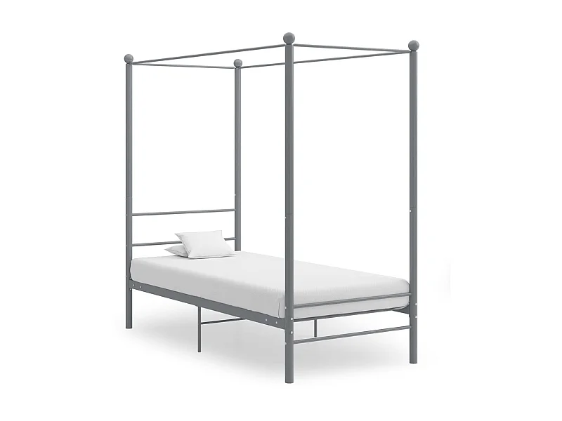 Cama com dossel 90x200 cm metal cinzento PT801796