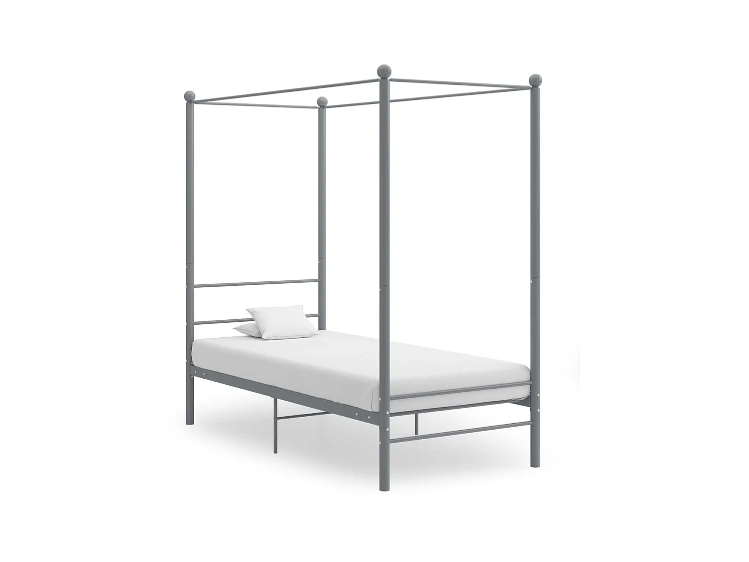 Lit à baldaquin-90 x 200 cm Gris Métal JKF557663