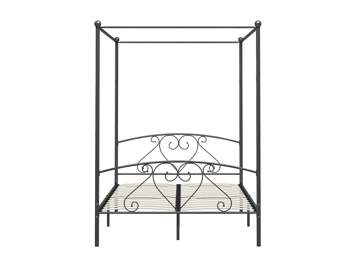 Lit à baldaquin-140 x 200 cm Gris Métal JKF833936