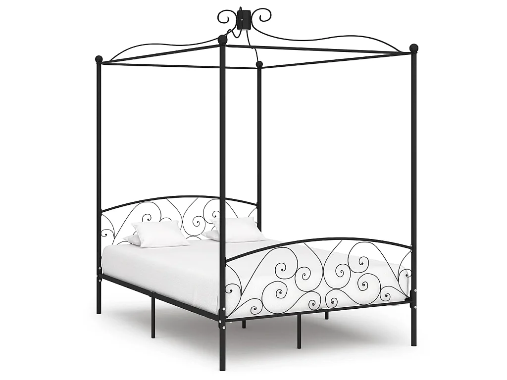 Hemelbedframe metaal zwart 120x200 cm NL44979