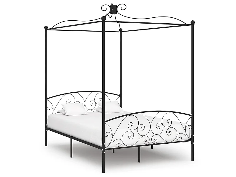 Hemelbedframe metaal zwart 120x200 cm NL44979