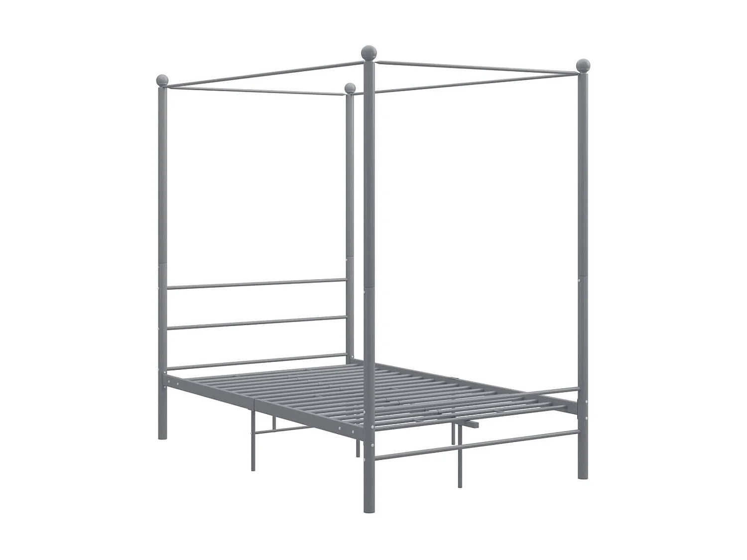 Lit à baldaquin-140 x 200 cm Gris Métal JKF621828