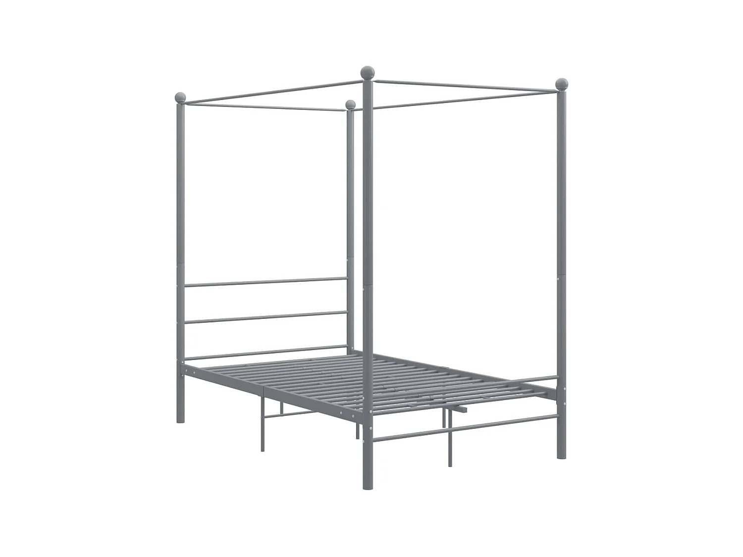 Hemelbedframe metaal grijs 140x200 cm NL71043