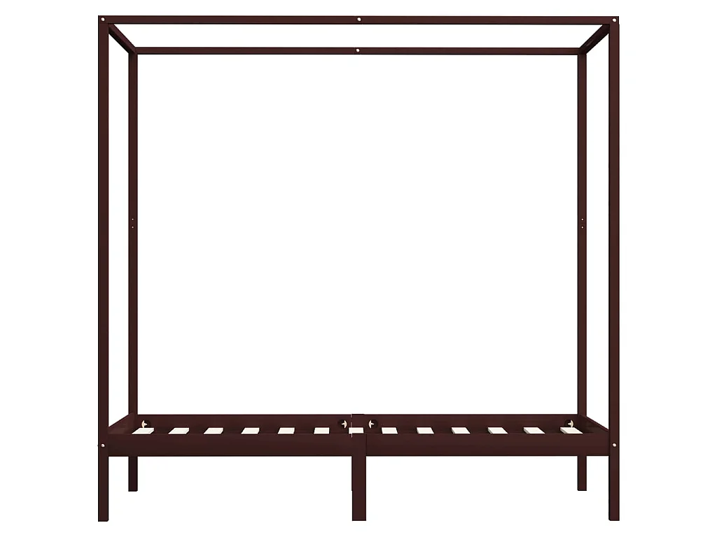 Lit à baldaquin-90 x 200 cm Marron foncé Pin massif JKF972145
