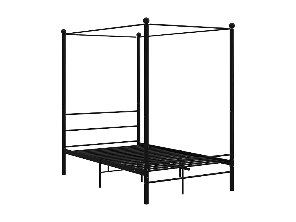 Lit à baldaquin-140 x 200 cm Noir Métal JKF674762