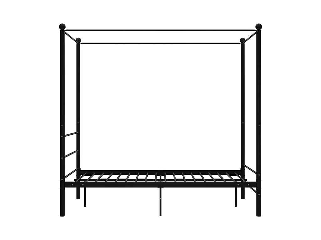 Lit à baldaquin-140 x 200 cm Noir Métal JKF674762