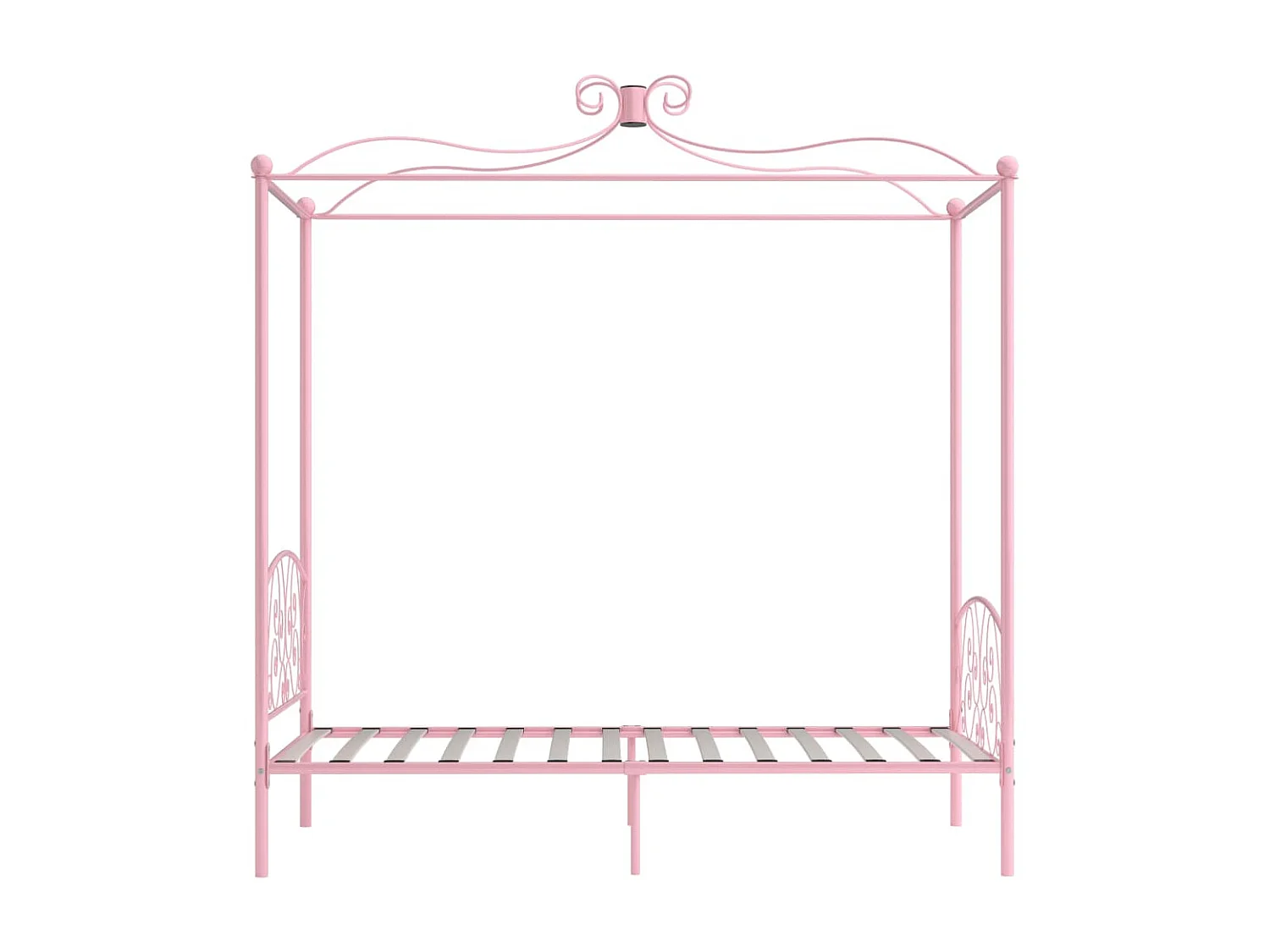 Lit à baldaquin-90 x 200 cm Rose Métal JKF214112