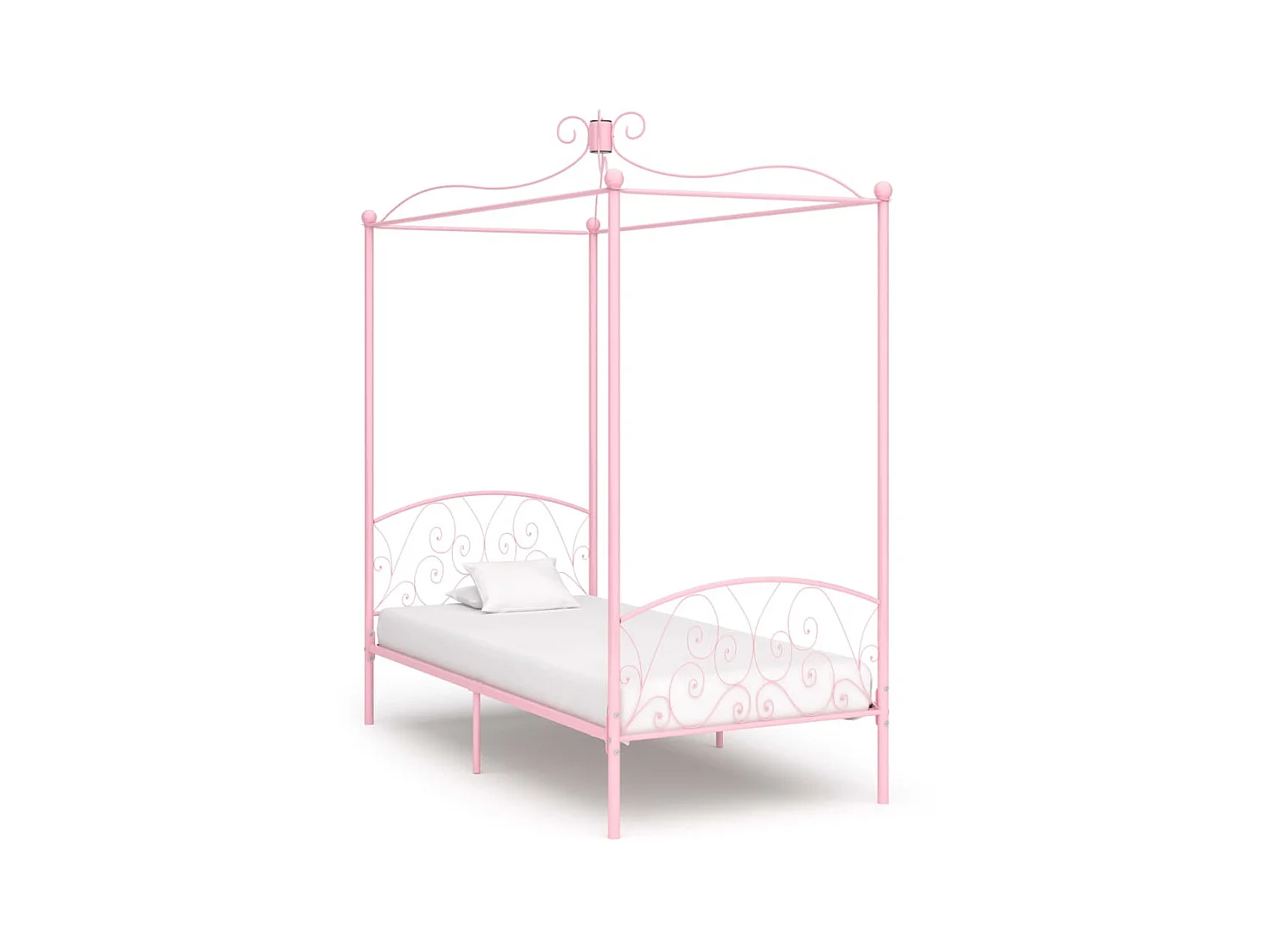 Lit à baldaquin-90 x 200 cm Rose Métal JKF214112