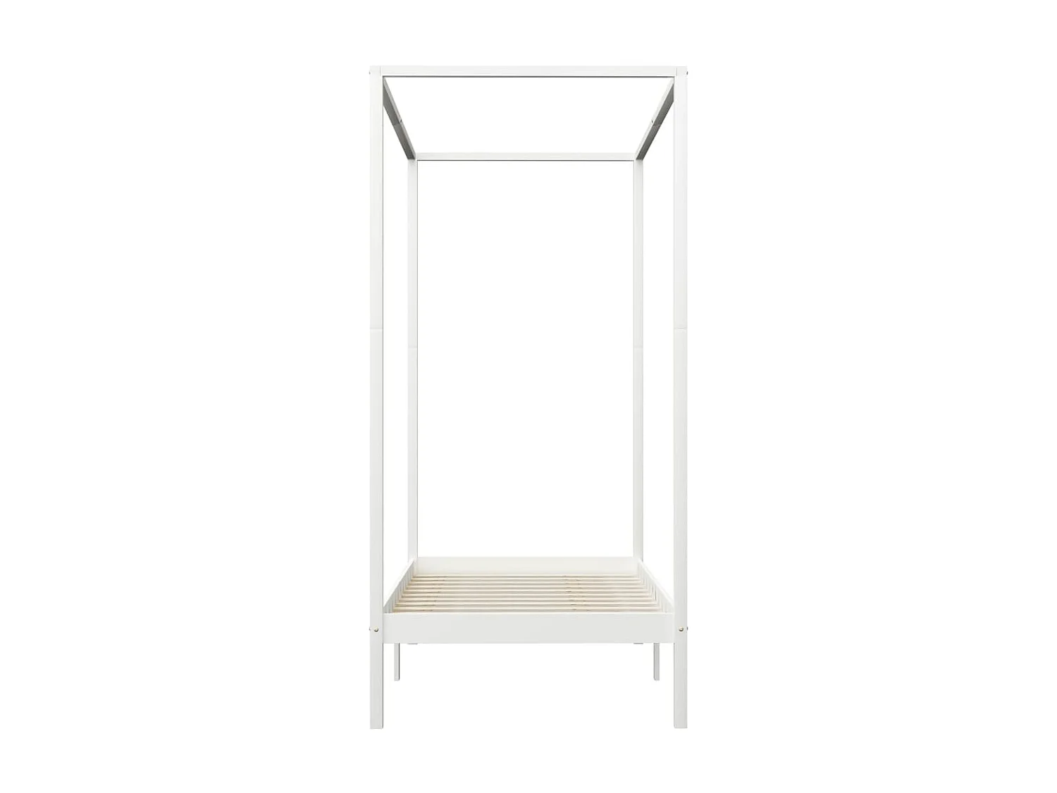 Lit à baldaquin-90 x 200 cm Blanc Bois de pin massif JKF881787