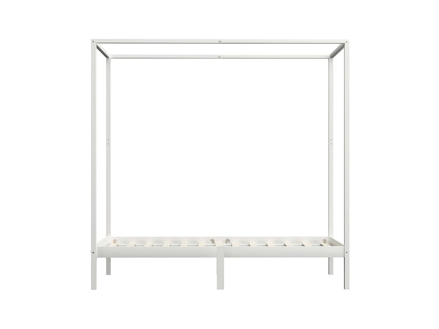 Lit à baldaquin-90 x 200 cm Blanc Bois de pin massif JKF881787
