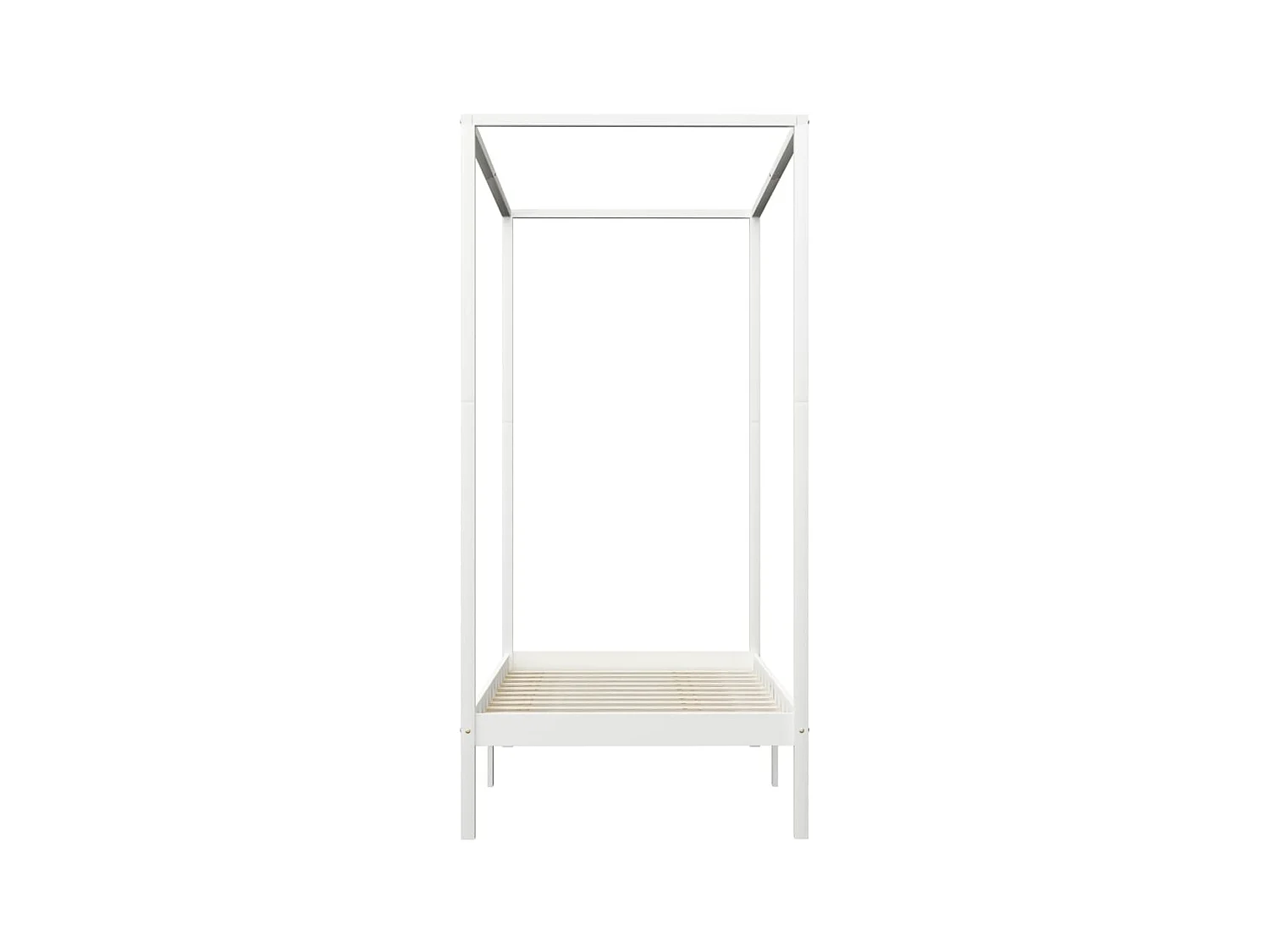 Lit à baldaquin-90 x 200 cm Blanc Bois de pin massif JKF881787