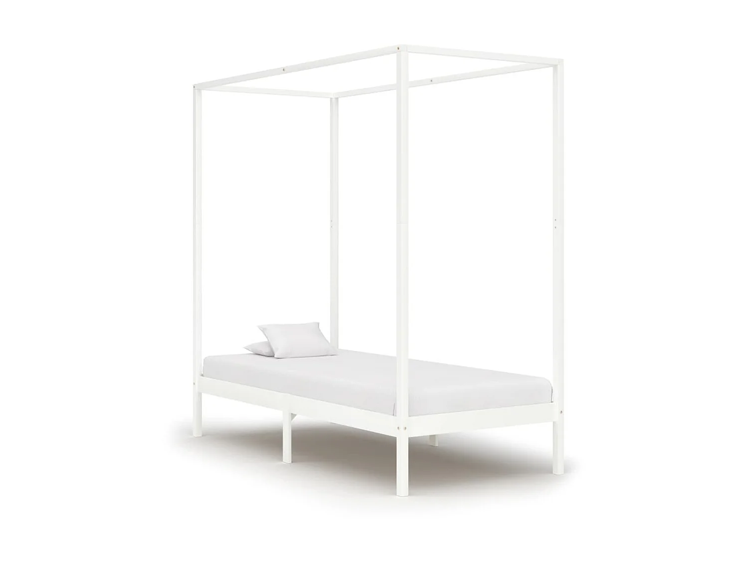 Hemelbedframe massief grenenhout wit 90x200 cm NL21789